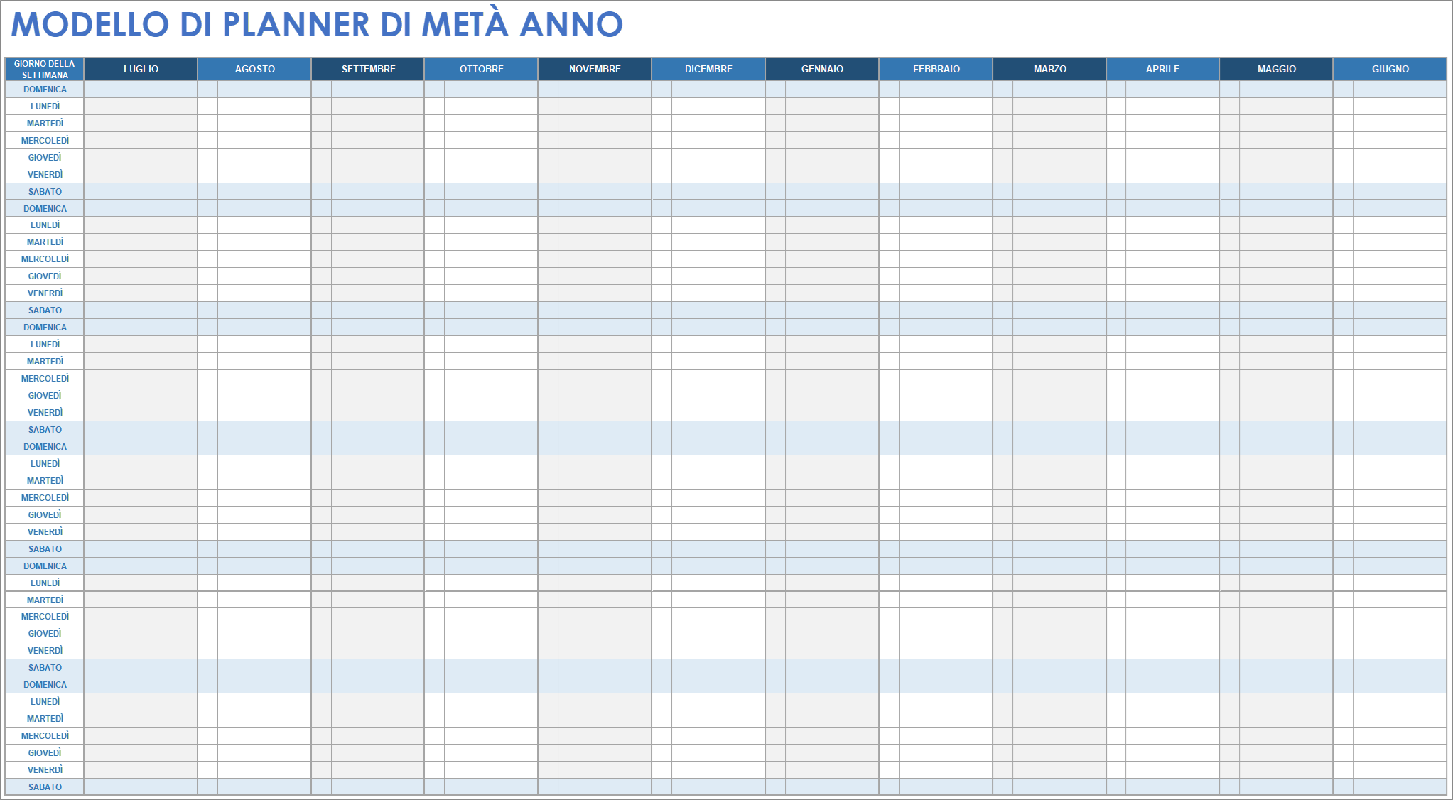  Modello di pianificazione di metà anno di Google