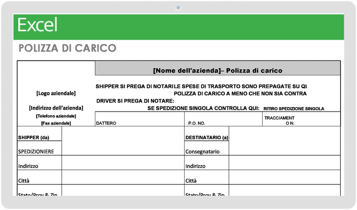 Bill of Lading 37129 - IT