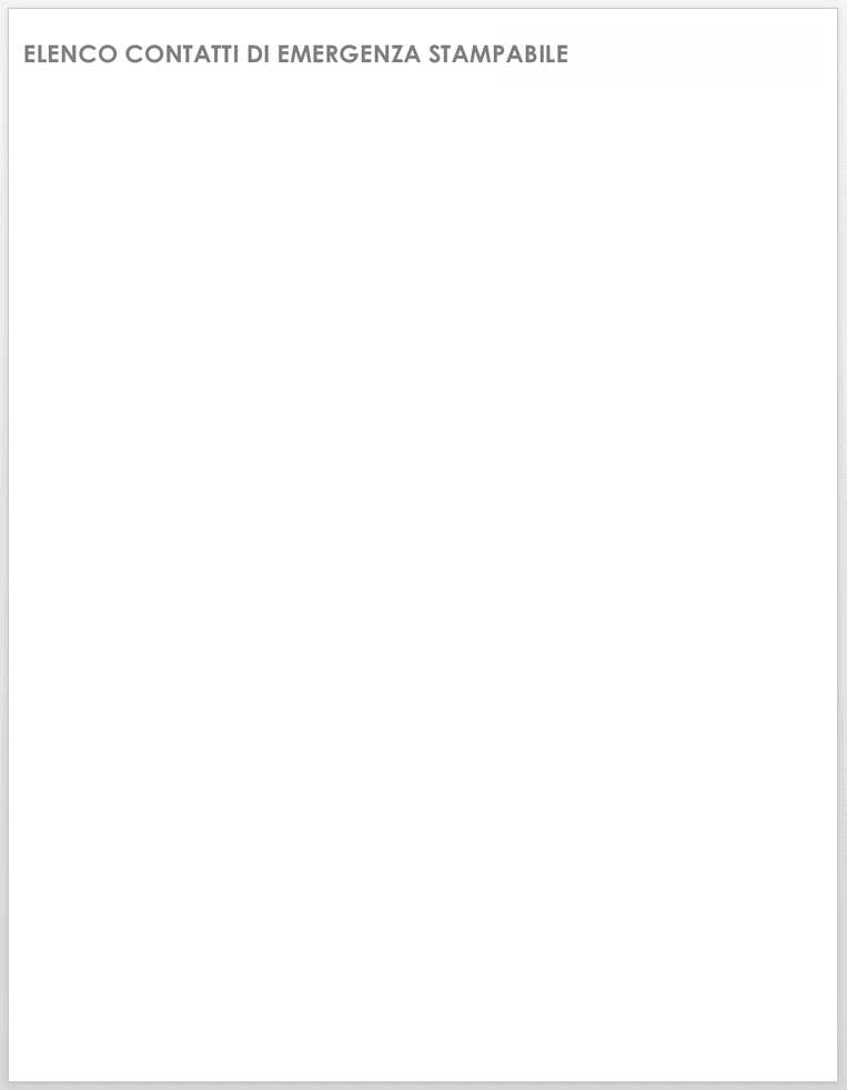  Modello di elenco contatti di emergenza stampabile
