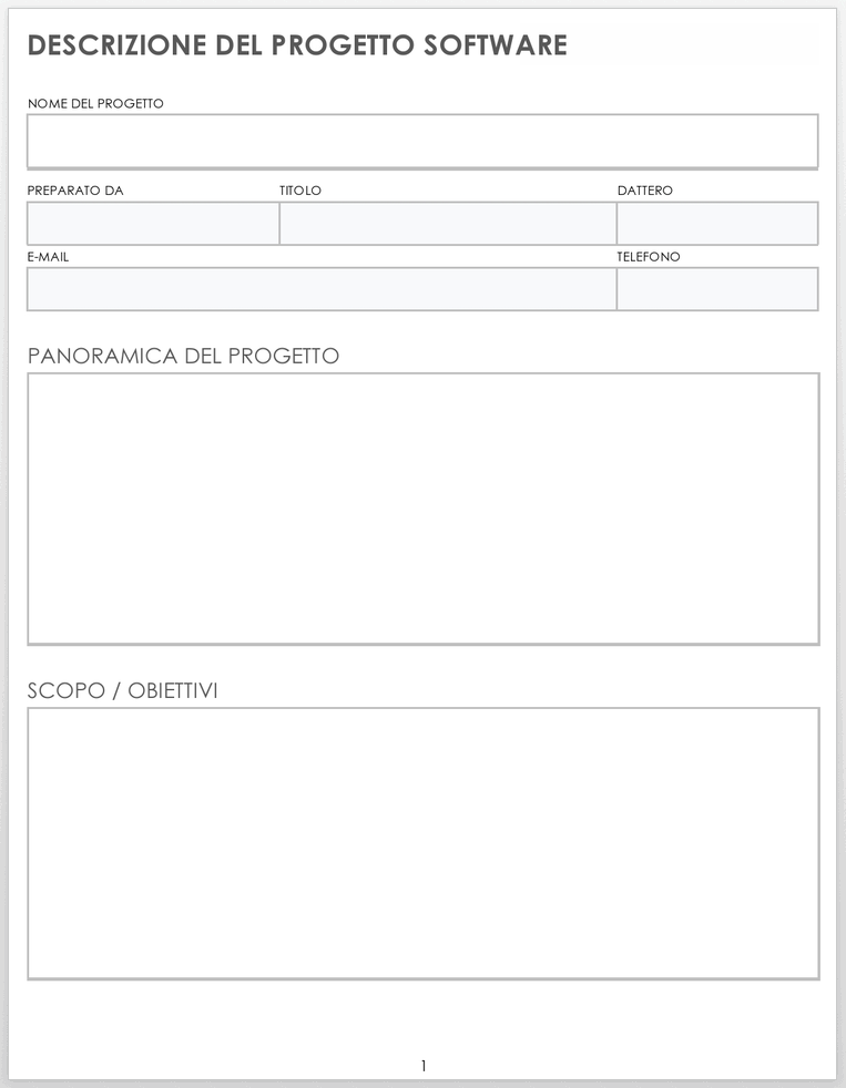  Modello di descrizione del progetto software